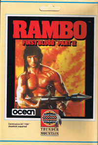 Rambo First Blood Part II Commodore 64 US box art